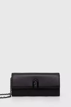 Кожаная сумка-клатч Furla, черный