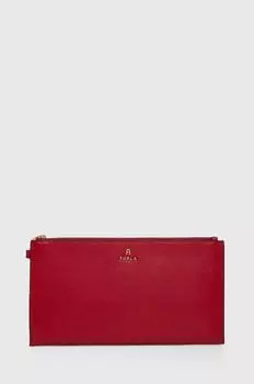 Кожаная сумка-клатч Furla, красный