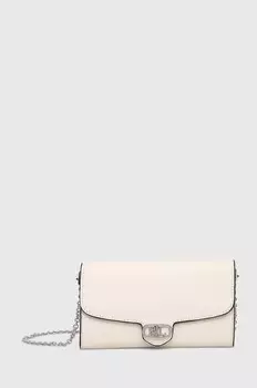 Кожаная сумка-клатч Lauren Ralph Lauren, бежевый