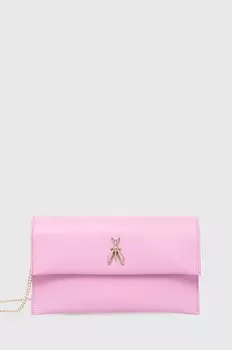 Кожаная сумка-клатч Patrizia Pepe, розовый