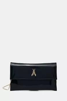 Кожаная сумка-клатч Patrizia Pepe, темно-синий