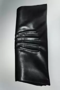 Кожаная сумка-клатч ZARA, черный