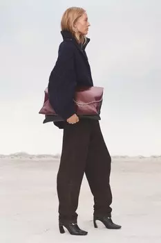 Кожаная сумка-клатч ZARA, двухцветный