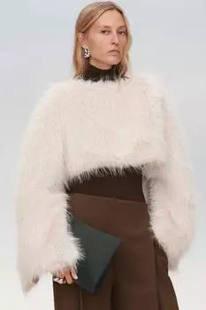 Кожаная сумка-клатч ZARA, зеленый