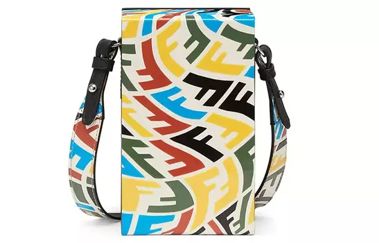 Кожаная сумка-коробка, чехол для мобильного телефона, сумка через плечо, маленький размер, унисекс, многоцветный FENDI