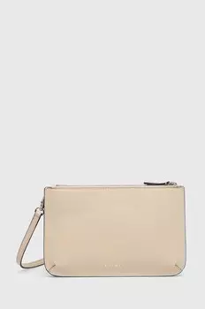 Кожаная сумка Lauren Ralph Lauren, бежевый