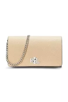 Кожаная сумка Lauren Ralph Lauren, бежевый
