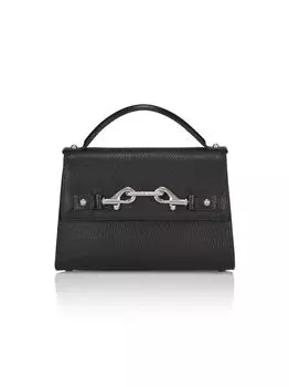 Кожаная сумка Lou с верхней ручкой Rebecca Minkoff, черный