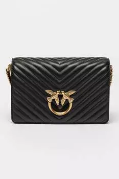 Кожаная сумка Love Click Classic Pinko, черный