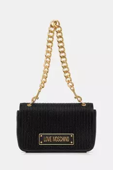 Кожаная сумка Love Moschino, черный