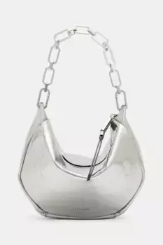 Кожаная сумка MADEA MINI AllSaints, серебряный