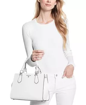 Кожаная сумка Мэрилин среднего размера Michael Kors, белый