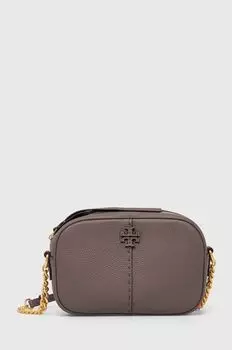 Кожаная сумка McGraw Camera Tory Burch, коричневый