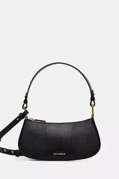 Кожаная сумка MERVEILLE LIZARD Coccinelle, черный