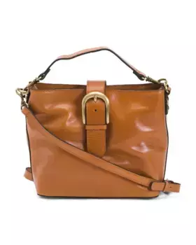 Кожаная сумка-мешок Irving с верхней ручкой и ремешком через плечо Patricia Nash, цвет Biscuit