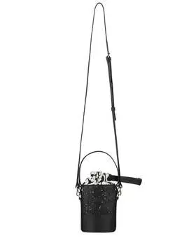 Кожаная сумка-мешок Marimekko Imprint Nano Unikko, черный