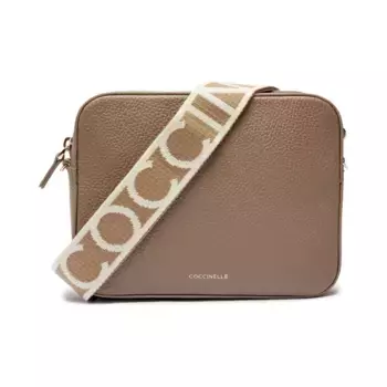 Кожаная сумка-мессенджер Coccinelle, бежевый