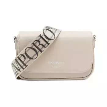Кожаная сумка-мессенджер Emporio Armani, бежевый