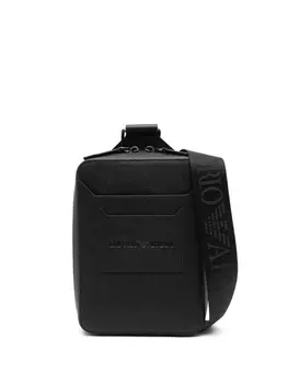 Кожаная сумка-мессенджер Emporio Armani, черный
