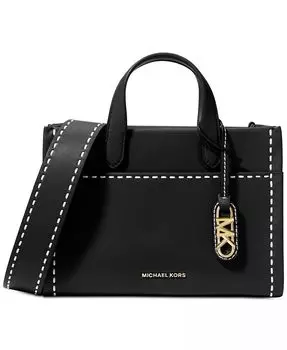 Кожаная сумка-мессенджер Gigi Small East West Michael Kors, бежевый