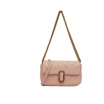 Кожаная сумка-мессенджер из стеганой кожи j marc mini Marc Jacobs, розовый