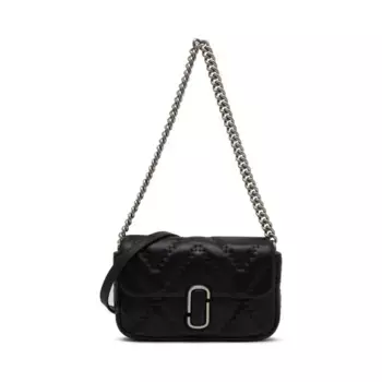 Кожаная сумка-мессенджер из стеганой кожи j marc mini Marc Jacobs, черный