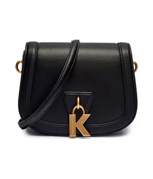 Кожаная сумка-мессенджер k/lock Karl Lagerfeld, черный
