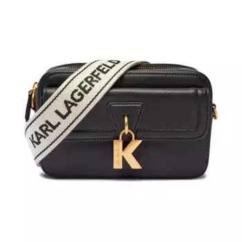 Кожаная сумка-мессенджер Karl Lagerfeld, черный