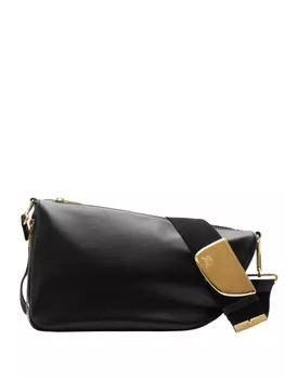 Кожаная сумка-мессенджер Medium Shield Burberry, черный