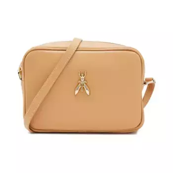 Кожаная сумка-мессенджер Patrizia Pepe, бежевый