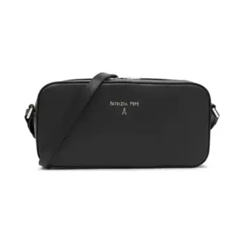 Кожаная сумка-мессенджер Patrizia Pepe, черный