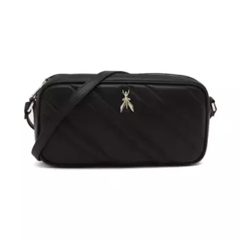 Кожаная сумка-мессенджер Patrizia Pepe, черный