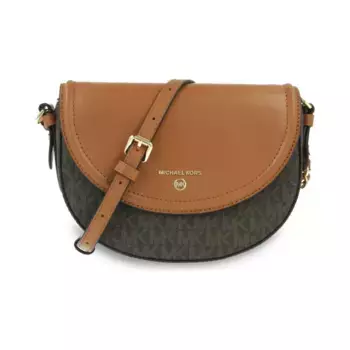 Кожаная сумка-мессенджер с подвеской Jet Set Michael Kors, коричневый