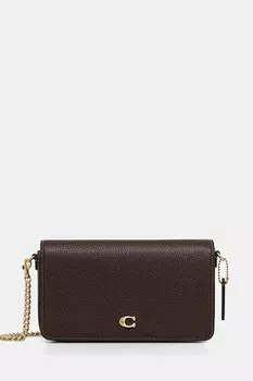 Кожаная сумка Mila Coach, коричневый