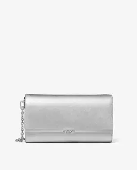 Кожаная сумка Mona с ручкой-цепочкой Michael Michael Kors, серебряный