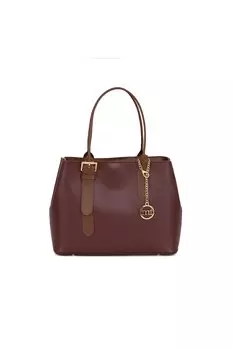 Кожаная сумка на металлических ножках Mia Tomazzi, коричневый