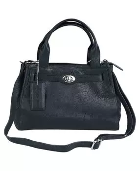 Кожаная сумка на молнии с отделкой Pebbled Collection Genevieve Mancini, черный