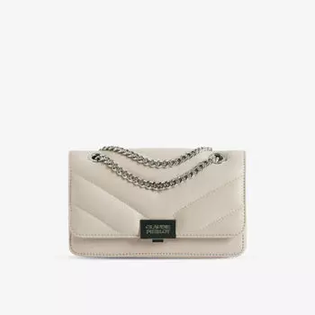 Кожаная сумка на плечо Angelina с цепочным ремешком Claudie Pierlot, цвет naturels