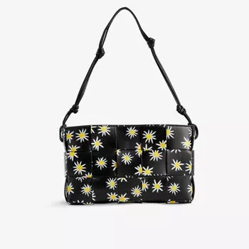 Кожаная сумка на плечо Cassette Bottega Veneta, черный