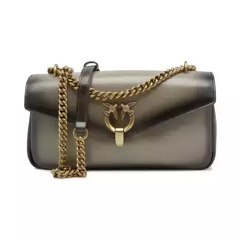 Кожаная сумка на плечо Cupido Baguette Pinko, серый