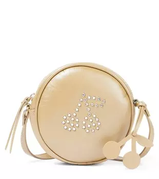 Кожаная сумка на плечо Gomette с декором Bonpoint, золотой