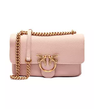 Кожаная сумка на плечо love one soft mini Pinko, розовый