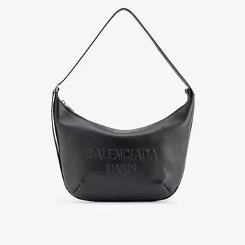 Кожаная сумка на плечо Mary-Kate с тисненым логотипом Balenciaga, черный