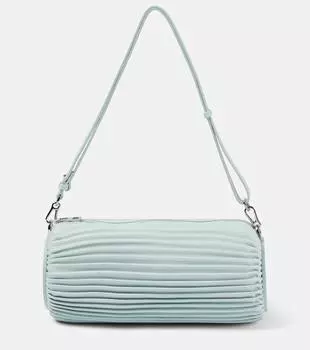 Кожаная сумка на плечо со складками и браслетом Loewe, синий