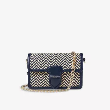 Кожаная сумка на плечо The Resort Bag Aspinal Of London, темно-синий