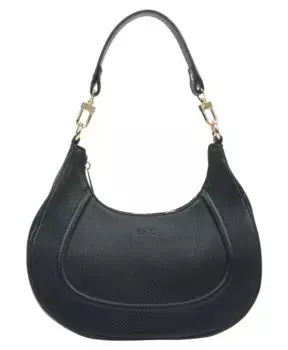 Кожаная сумка на плечо в форме полумесяца Estro, черный