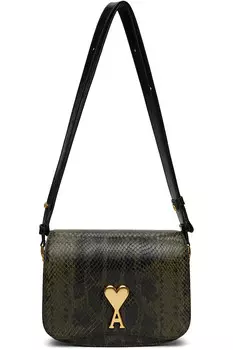 Кожаная сумка Paris Paris Ami Paris, черный