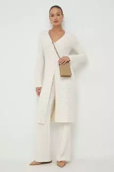 Кожаная сумка Patrizia Pepe, бежевый