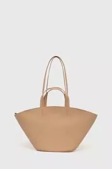 Кожаная сумка Patrizia Pepe, бежевый