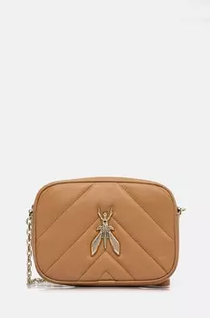 Кожаная сумка Patrizia Pepe, бежевый